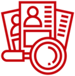 Icon with magnifying glass