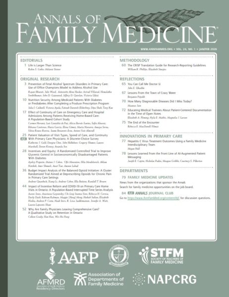 Annals of Family Medicine Publishes DFMCH Faculty Essay