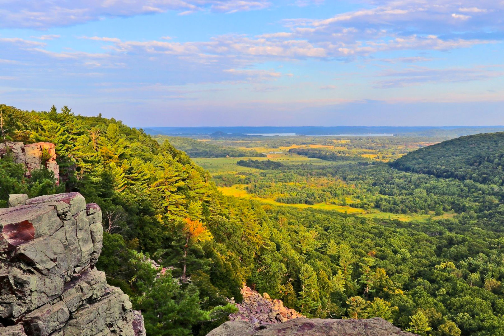 Devil's Lake bluffs in summer.